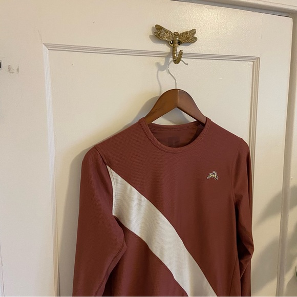 Tracksmith Mens Van Cortlandt Long Sleeve Running Shirt Rust Red - Small - Picture 2 of 10
